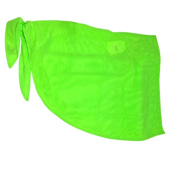 Good American Solid Leg Daze Sarong Swim Cover Skirt Tie Waist Green 5-8 2XL-5XL - Picture 3 of 4